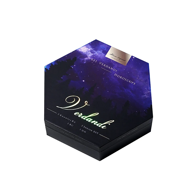Custom Rigid Lid and Base Gift Box Luxury Hexagon Packaging Box High-End Non-Folding Gift Box