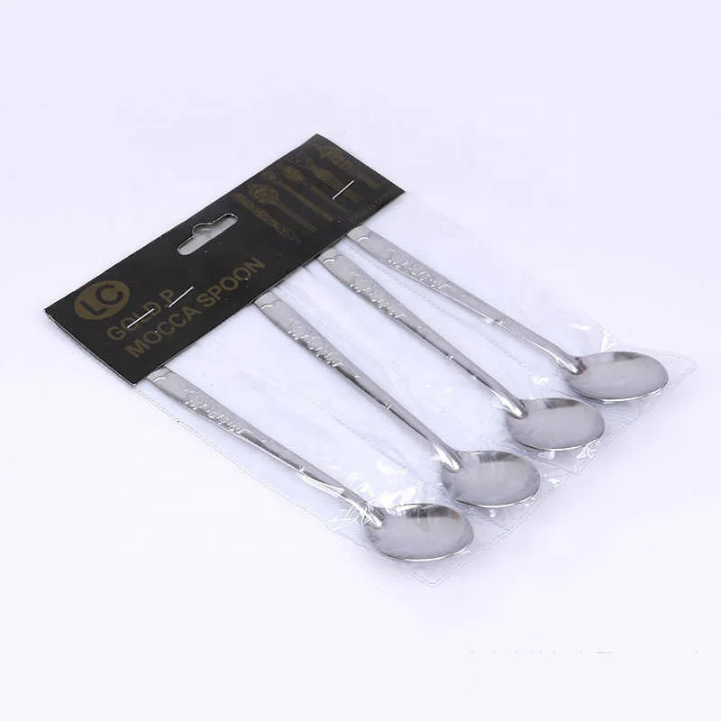 4 Pack Stainless Steel Spoon Household Children Thickened Round Spoon Soup Tablespoon Cutlery 4 Rose Gold Spoon