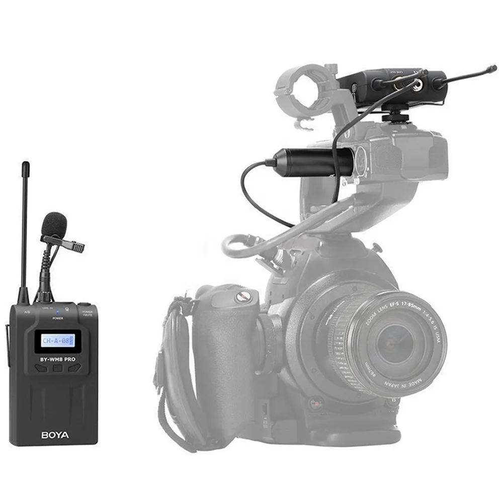 BOYA WM8 Pro-K1 UHF Беспроводной петличный микрофон Система аудио рекордер передатчик + приемник для смартфона