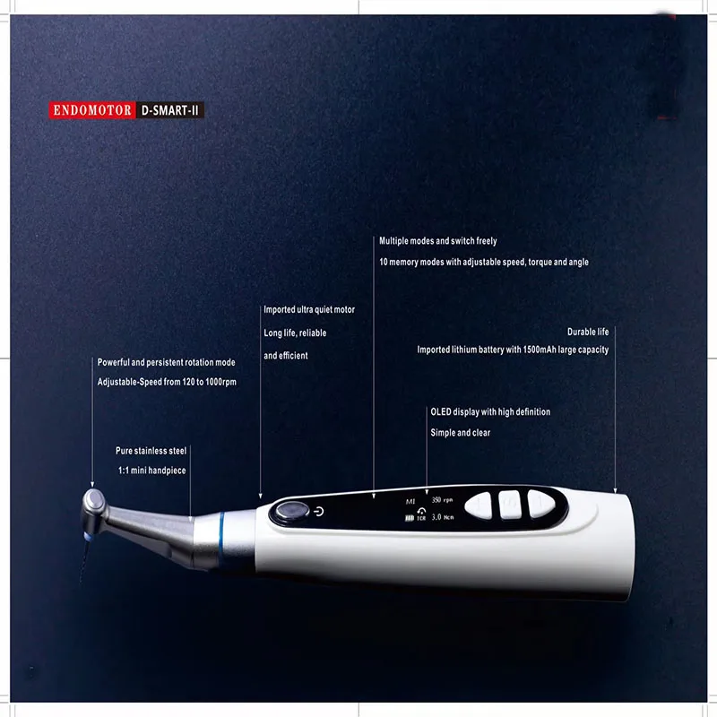 Dental LED light Endo Motor Wireless + 16:1 Treatment Reciprocating Contra Angle
