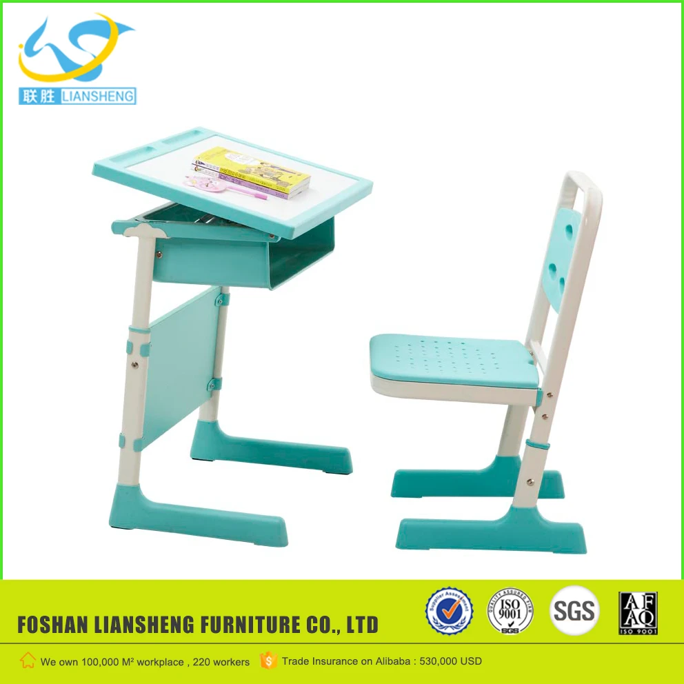 wholesale High Quality best price School Furniture Adjustable Height lifting Drafting Drawing Table and Chair with bookshelf