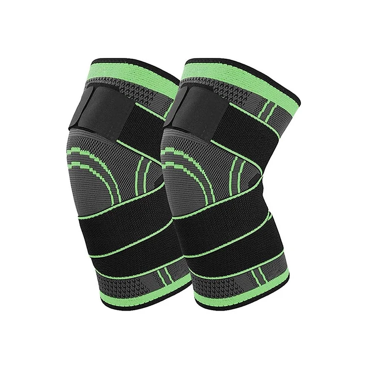 Custom adjustable strap knitted knee support compression weightlifting powerlifting knee sleeve