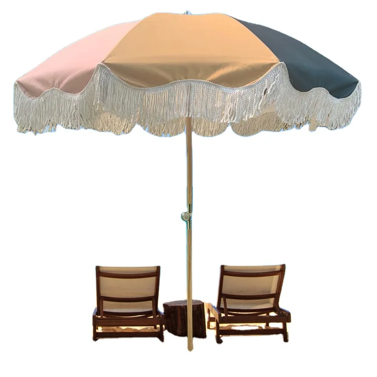 Модный Роскошный пляжный зонт для отдыха с кисточками