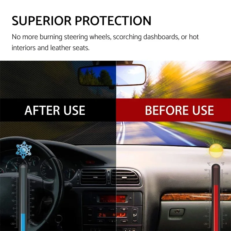 Windshield Sunshades Foldable Car Front Window Sunshade for Most Car SUV Truck Vans Visor Blocks UV Rays and Heat Protection