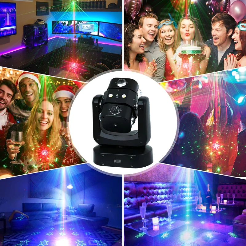 Top Quality Shaking Head Lamp Disco Laser Light Party Light Disco Arm Wind Fire Wheel Moving Head Light