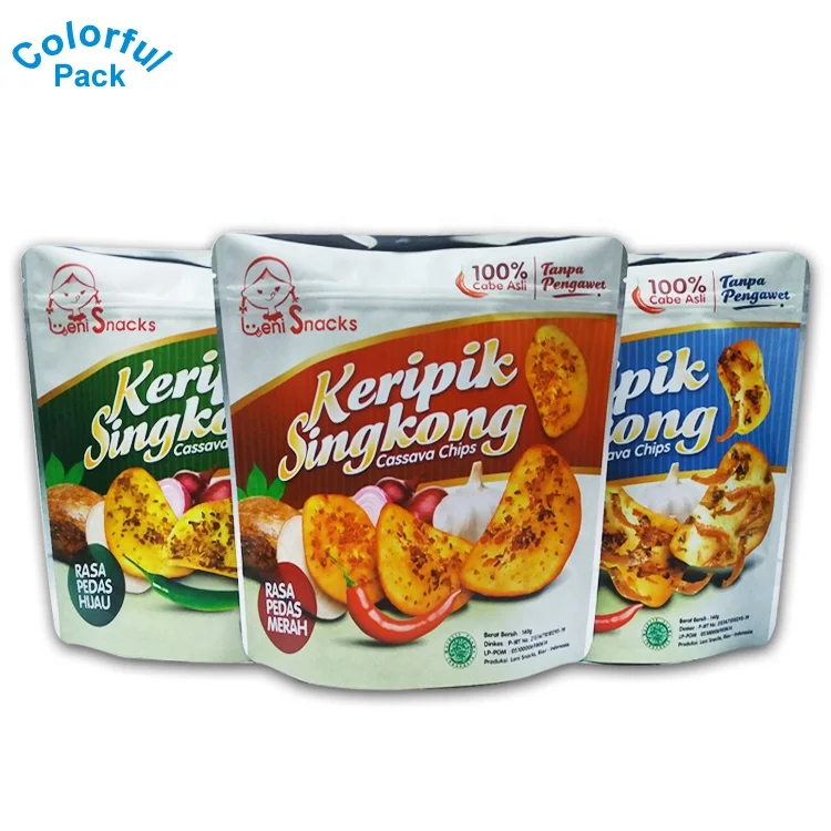 50g 100g 250g 500g 1kg custom moisture proof snack food plantain chips packaging bags