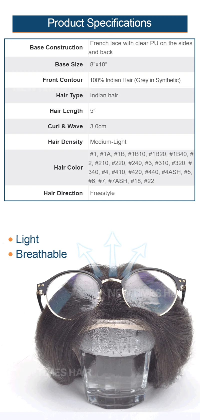 N6 French Lace with PU Sides Stock human hair toupee Mens Toupee