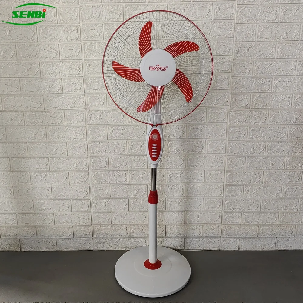 Hot Sale Solar Stand Fan 16 Inch 18 inch C MAN ZVO 12V DC Electric Stand Fan with LED Light Timer AC/DC Fan