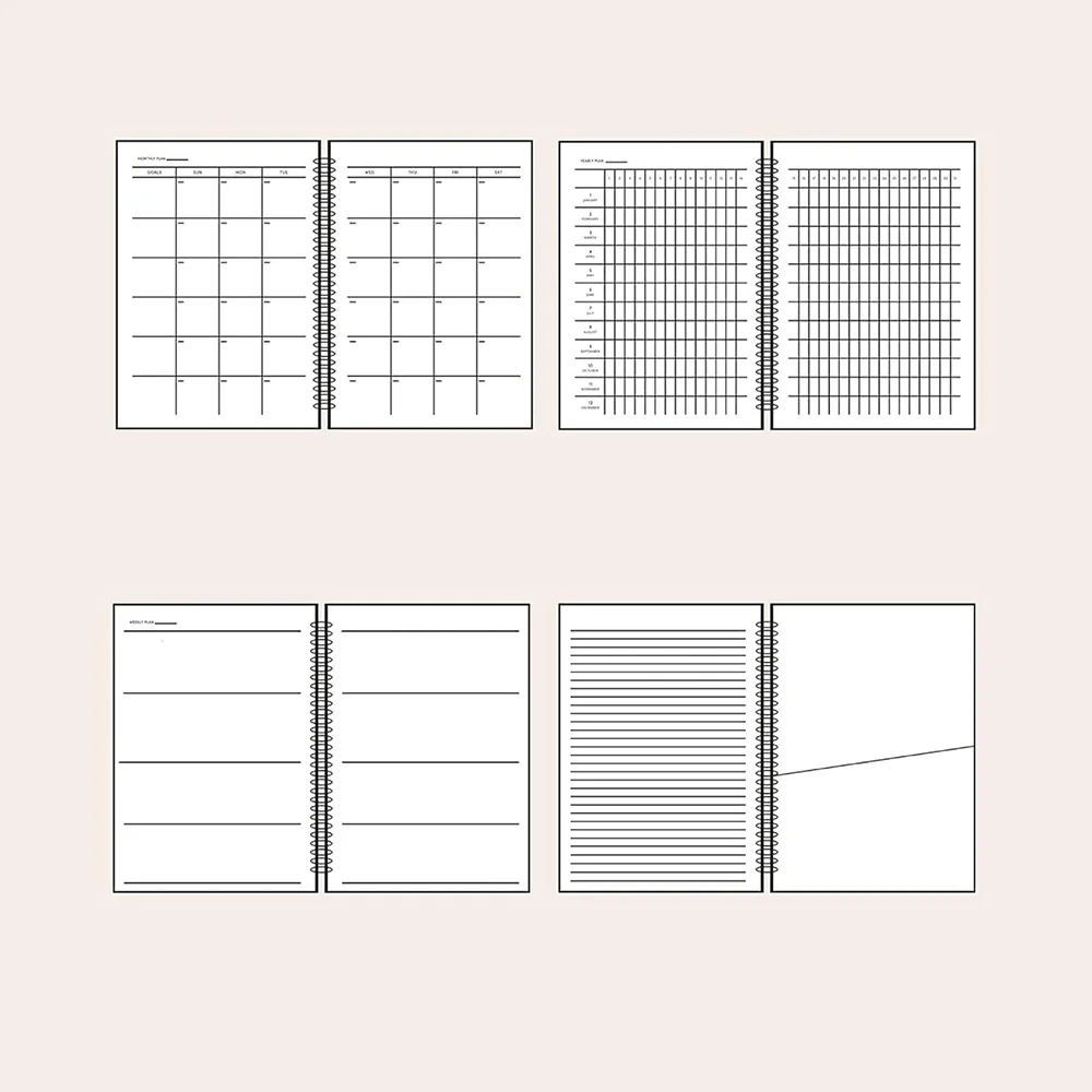 Customisable Journal Planner Notebook 2025 and Stickers A5 Size Weekly Planner Undated