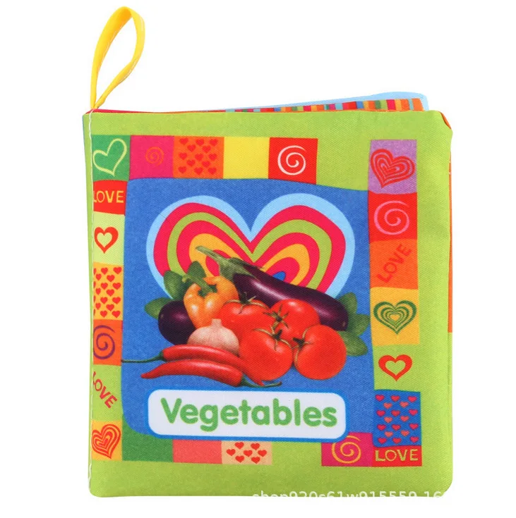 Fruits Colorful Apples Tomatoes Bound Printing Large Baby Washable Book Handmade Cloth Books