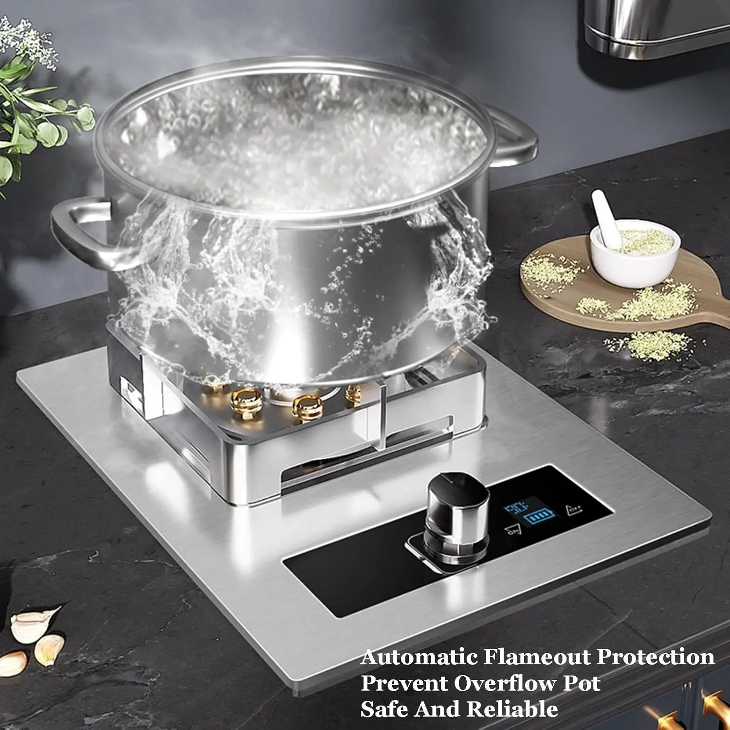 Hot selling gas cooker LPG smart portable gas cooktops stainless steels top Timer single burner gas stove for kitchen