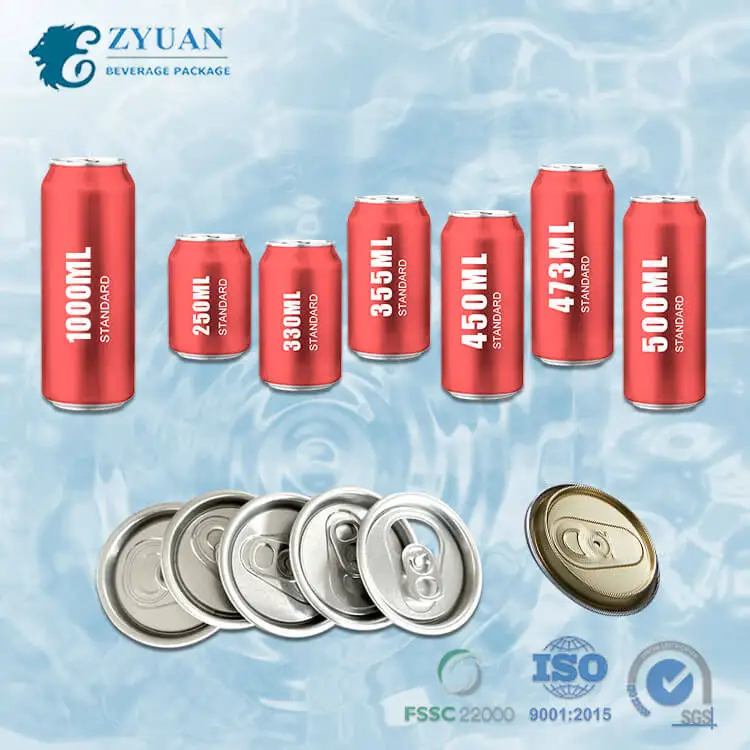 Wholesale custom color/logo packaging round aluminum drinking can with lid