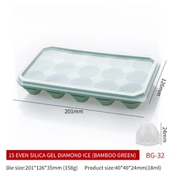 DUMO Hot Selling Handmade Whisky Beer Moulds 15-24-40 Cavity Diamond Silicone Ice Cube Tray Mold