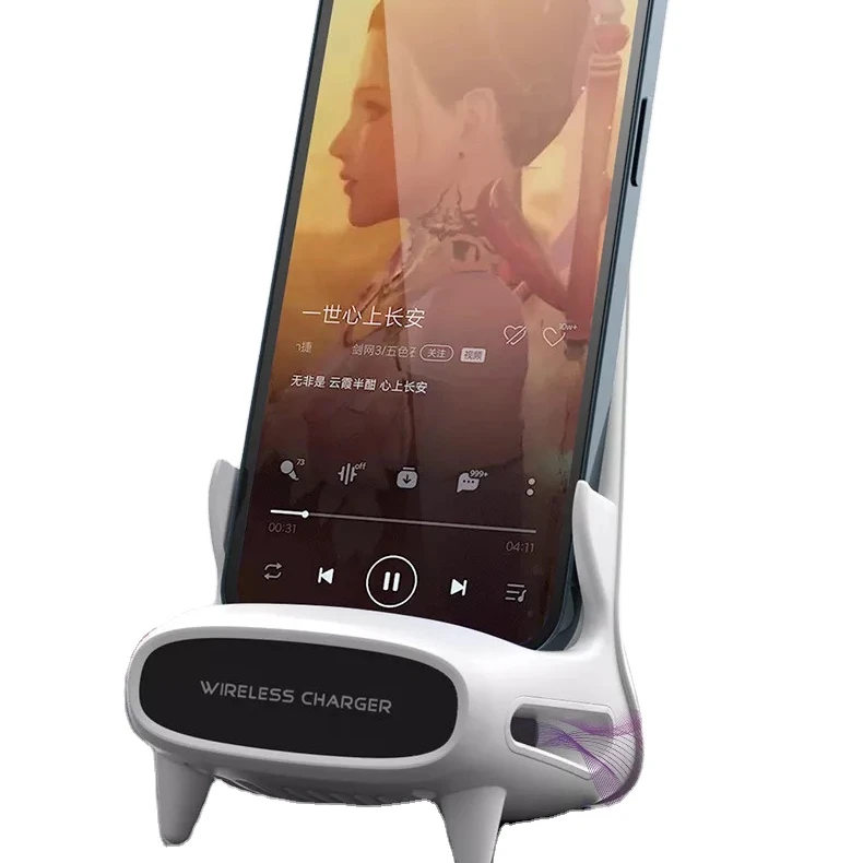 Desktop Vertical Fast Wireless Charger Qi Certified Wireless Charging Stand Compatible with iPhone 14/13/12 Samsung Galaxy