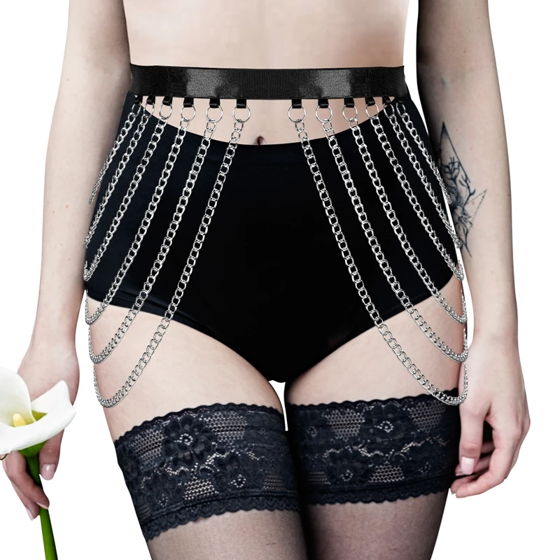 Rave Wear Body Harness Adjustable Dance Clothing Accessories Leg Waist Tassel Gothic Punk Belt Halloween Costume Accessories