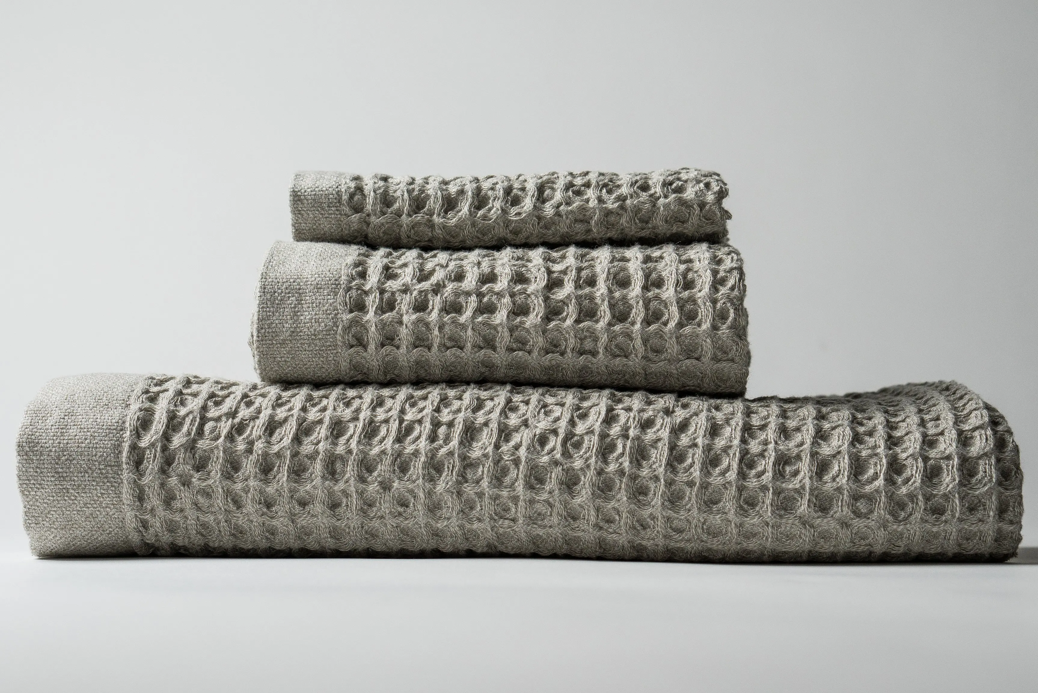 Waffle Weave Bath Towel Set Antimicrobial 100% Supima Cotton Grey Premium Luxury Bath Hand Washcloth Towels for Bathrooms