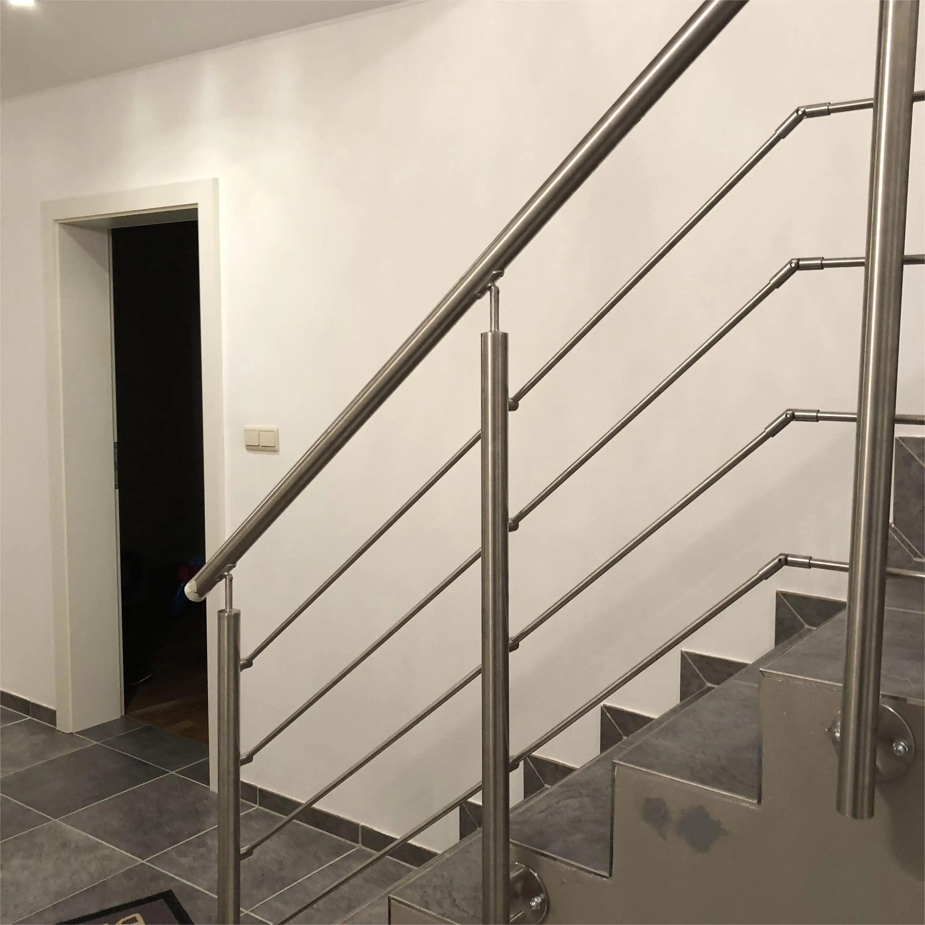 Inox Steel Cable Deck Railing System Frameless Stair Balustrade Handrail Design For Home