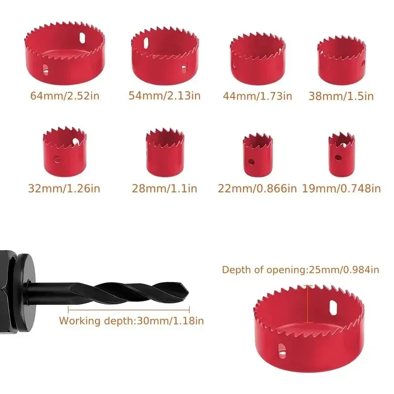 Wholesale 11pcs High Carbon Steel Hole Saw Kit for Wood Plastic
