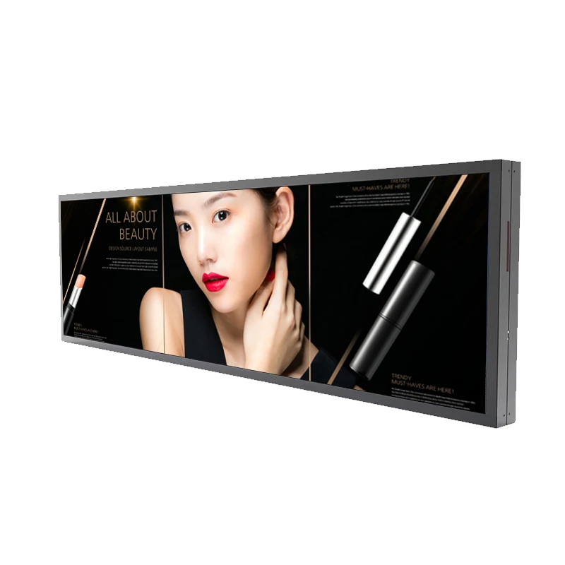 28.5 inch bar type store shelf edge LCD display ultra wide bar stretched lcd screen for indoor