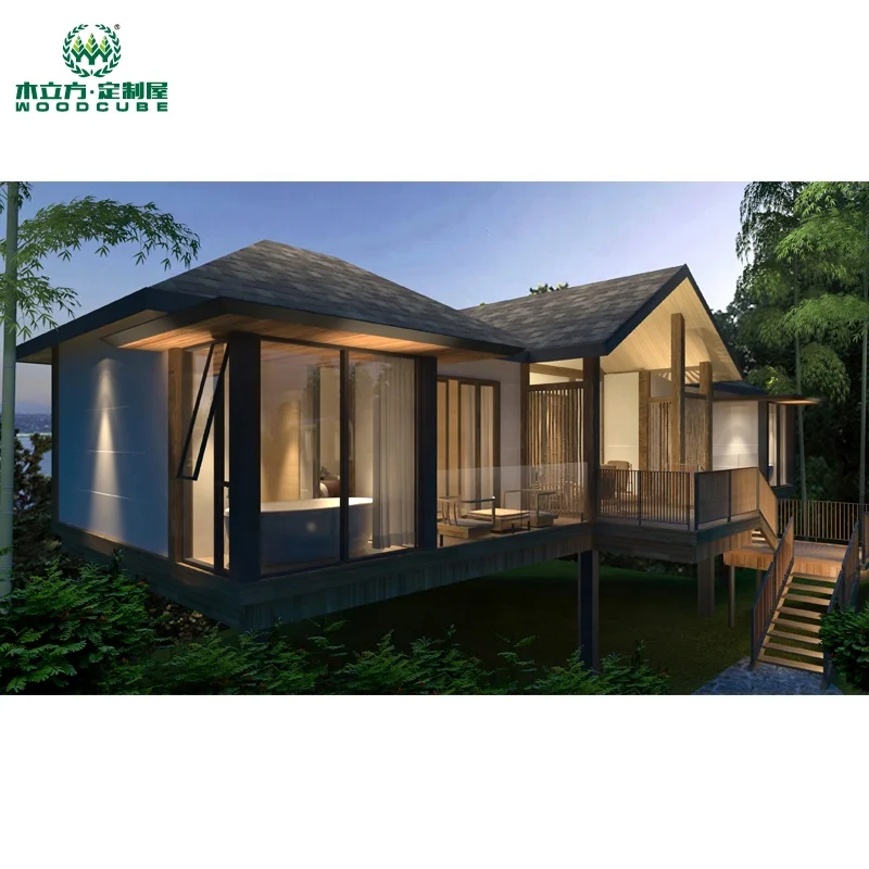 Сборный дом с тремя спальнями, деревянный дом, вилла, сборный дом