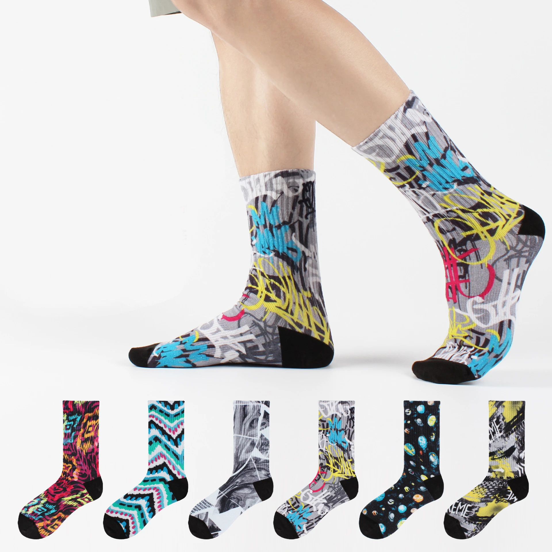 unisex Mens Novelty Sublimation 3D printed Custom Socks Printing for men and women.