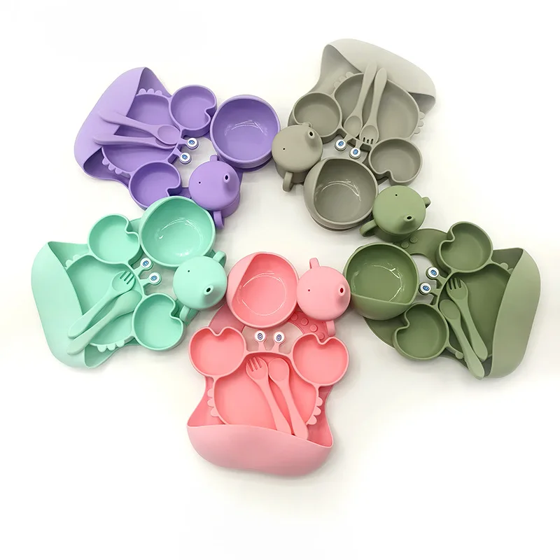 Factory 2023 Trending Portable Unbreakable Baby Eating Dishes Baby Feeding Tableware For Children