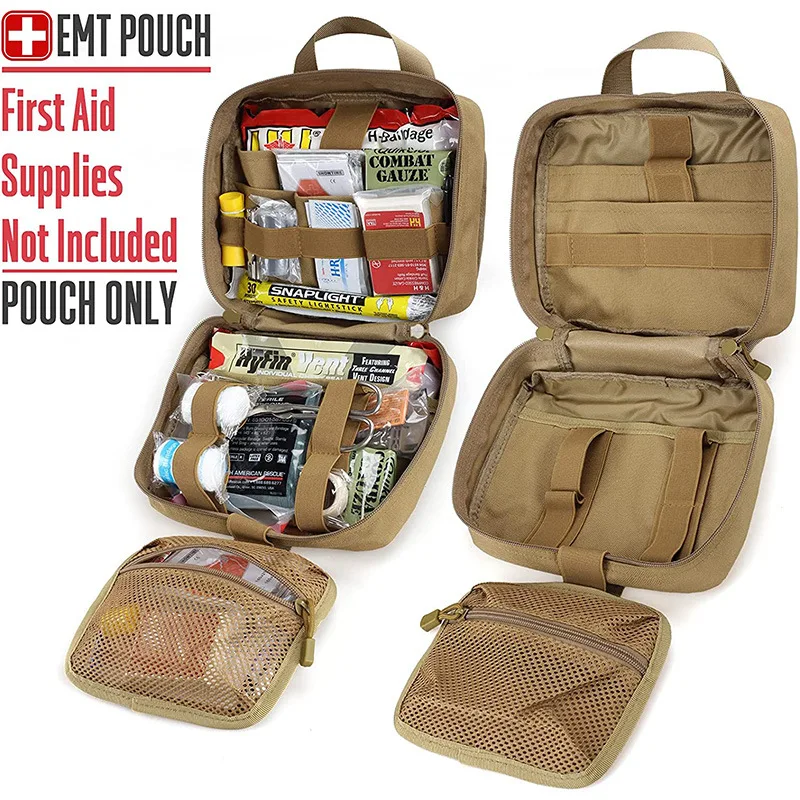 BSCI Detachable Tactical First Aid Kit Pouch Ifak Molle Pouches Emergency EMT Bag Outdoor Hunting Cs Paintball Medical Kit