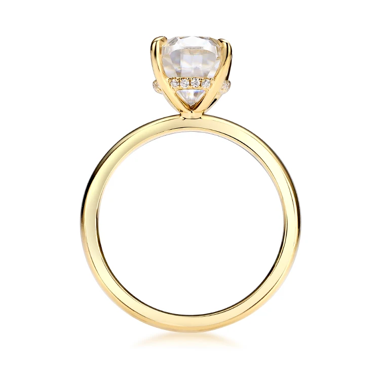 Wholesale 14K /18K /Platinum Moissanite 5 CT Oval Solitaire Solid Gold Ring Women Diamond White Moissanite Rings