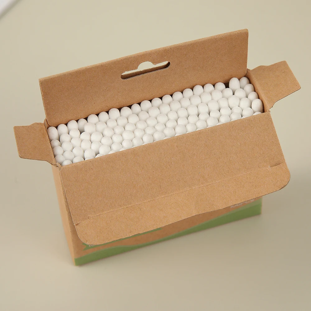 Beauty Tool  Ear Lipstick Glaze 100 Pieces Aircraft Hole Hang Card Kraft Paper Box Bamboo Stick Cotton Buds