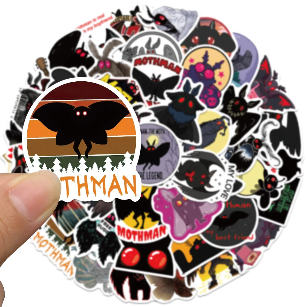 50pcs Cartoon Mothman Sticker Diy Kid Car Luggage Water Bottle Motorcycle Laptop Refrigerator Waterproof Children Toys Stickers