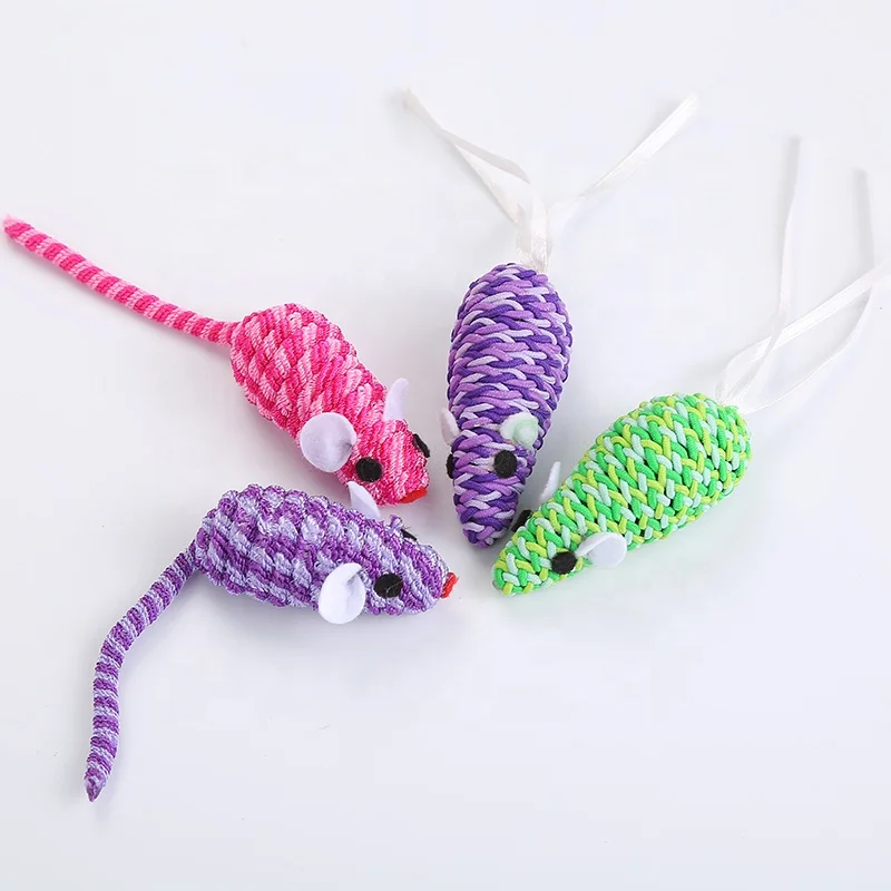 
Hefei SY wholesale manufacturer rope plastic mouse cat toy cat toy mouse steering mouse cat 