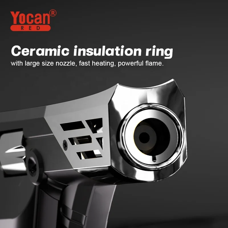 New Classic Rechargeable Torch Lighter Yocan Red Diablo Temperature Color Changing Flame Guard Luxury Butane Torch Lighter