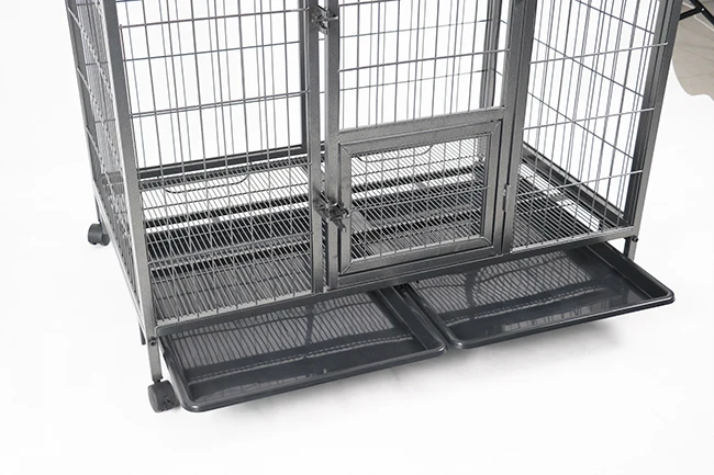 NANTONG HAIAN Dog Cage Crate Heavy Duty Strong Metal Kennel Playpen for Large Dogs with Four Wheels