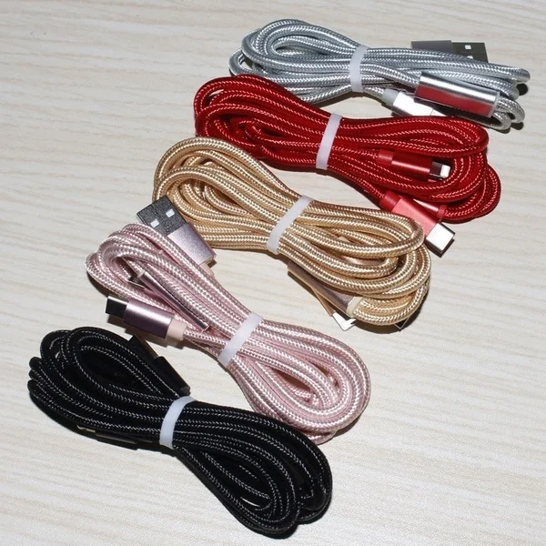 best quality Nylon Braided data wire 3A super Fast Charging Charger 3 in 1 Usb Charger  Cable for phone