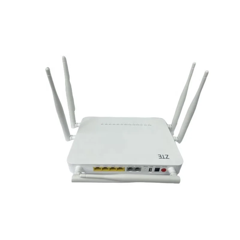 New English Firmware 6 Antenna Zte F680 4ge+2pots+high Dual Band Wifi Gpon Ont Onu F680