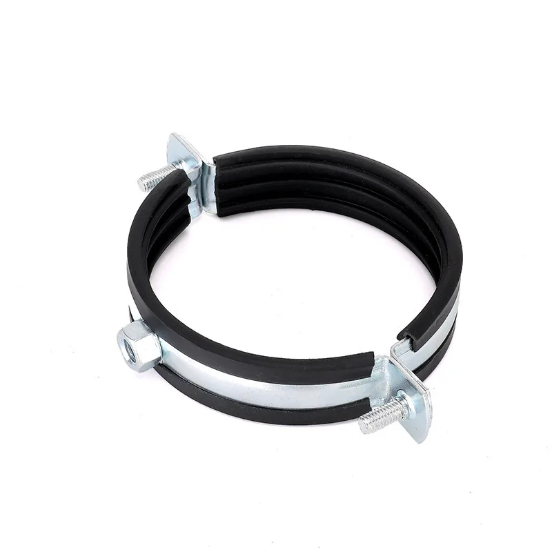 Rubber Clamp Pipe Support Bracket Metal Pipe Strap Heavy Duty Mount Galvanized Pipe Bracket