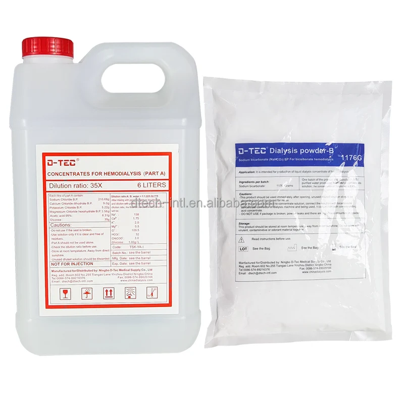 Раствор концентрата почечной кислоты и диализный порошок B расходные материалы для Gambro B.Bruan Nipro