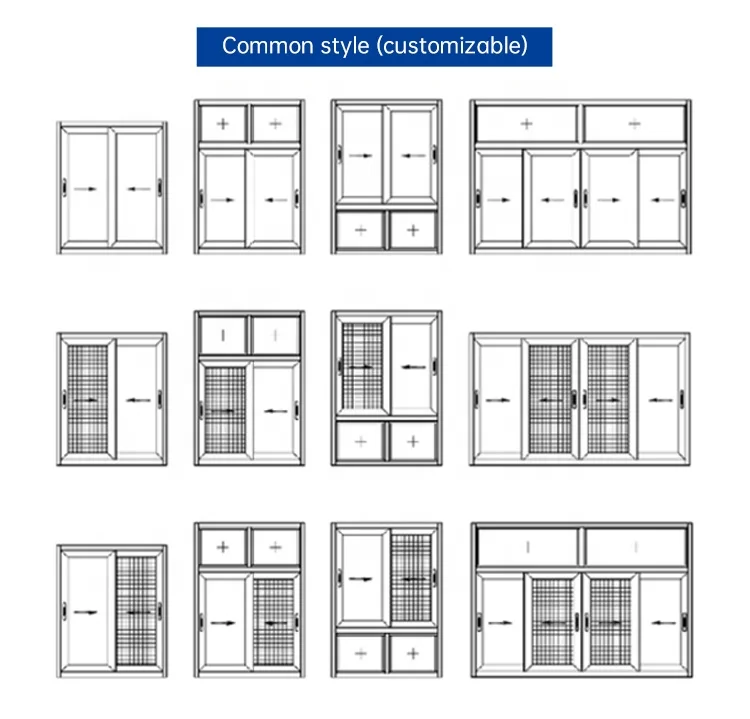 Sliding Window With Mosquito Net Security Window Grill Metal Frame Aluminum Sliding Windows for House