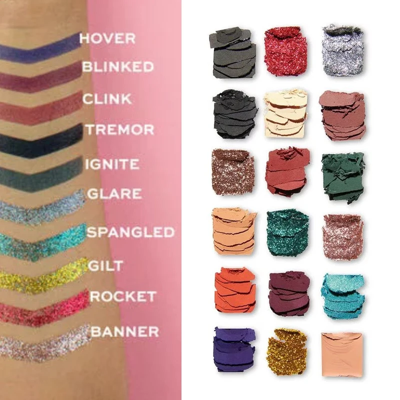 Top Quality Cosmetics Private Label 18 Colors Eyeshadow Palette Glitter Eyeshadow