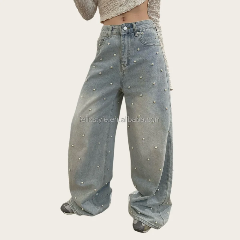 Excellent Wholesale New Design smart casual pants for ladies High quality women jeans trousers 2024 fashion pants