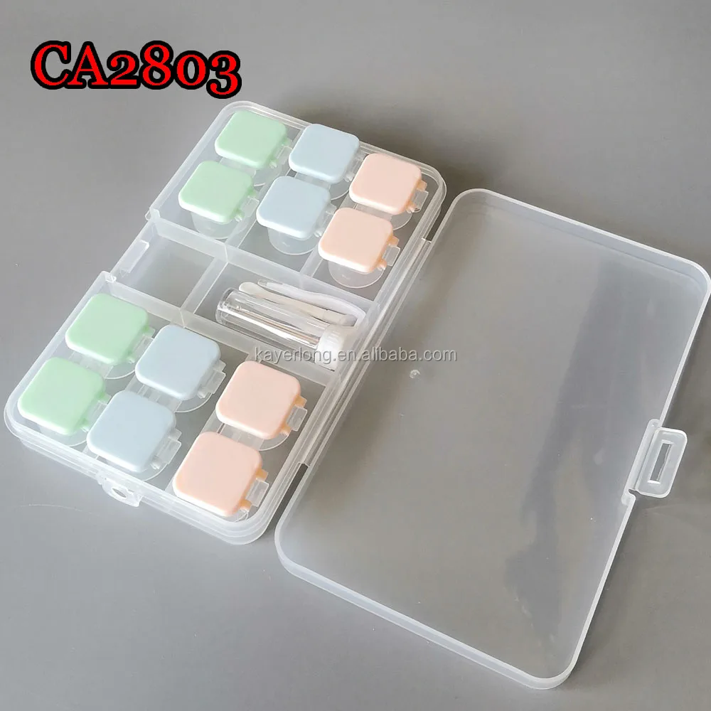 contact lens case, jelly color slip cap 6pcs set cartoon travel box CA2803