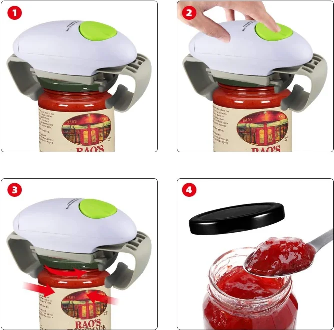 Home Electric Plastic Automatic Adjustable Bottle Can  Easy  Jar Opener Kitchen Gadgets Home Essential Helper for Seniors