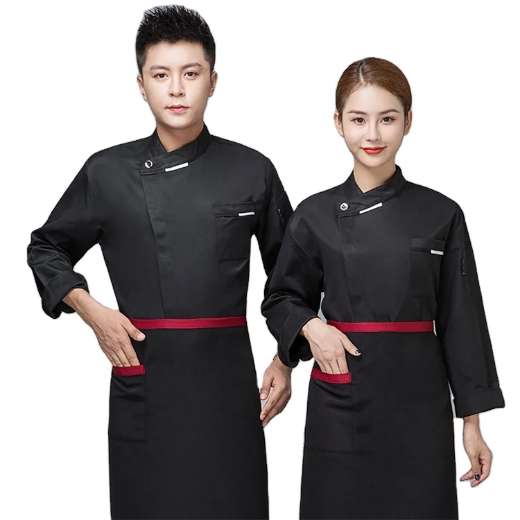 
Unisex Restaurant Kitchen Chef Uniform Shirt Breathable Long Sleeve Chef Jacket Works Clothes 