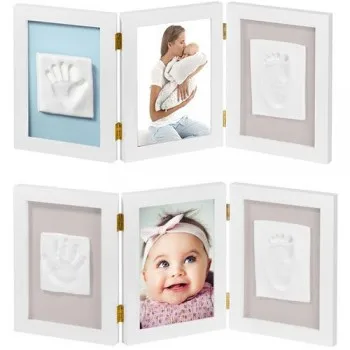Baby Hand and Foot Print Mold Maker Baby Photo Frame With Cover Fingerprint Mud Set Baby Growth Memorial Gift