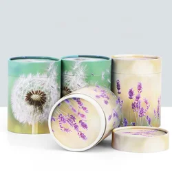 Funeral supplies lavender printed paper scatter tube cremation ashes mortuary pet memorial urn