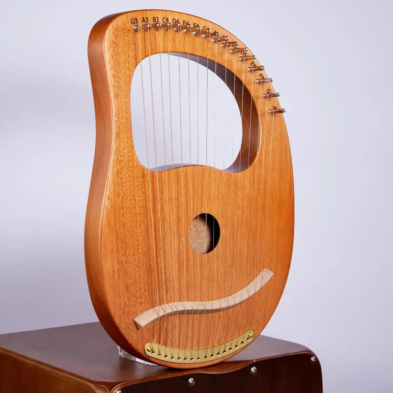 wholesale new 16 strings lever harp solid mahogany lyre harp with instrution boolet