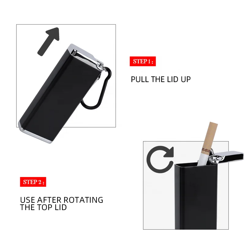 Good Feedback Portable Cigarette Case Portable With Lid Sealed Ashtray Anti-Flying Ashtray handheld Ashtray