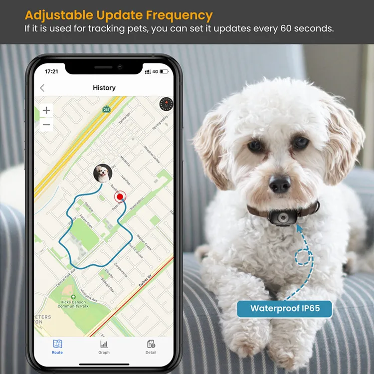 Activity Tracking Bluetooth and Wireless Locator Smart 4G Collar GPS Pet Tracker for Dogs Cats