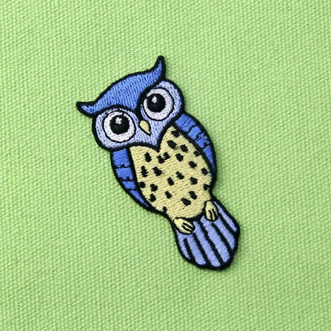 Cute Blue and Yellow Owl Applique Badge Iron On Sew On Embroidery Embroidered Patch