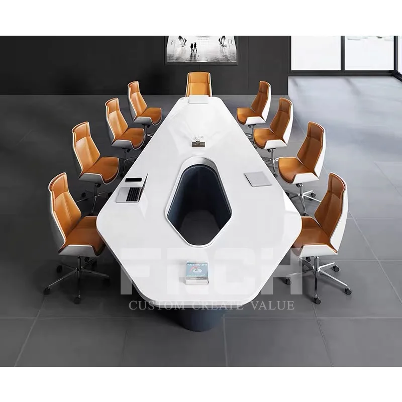 Современная роскошная мебель для конференц-зала под заказ, деревянный стол для конференц-конференций руководителей